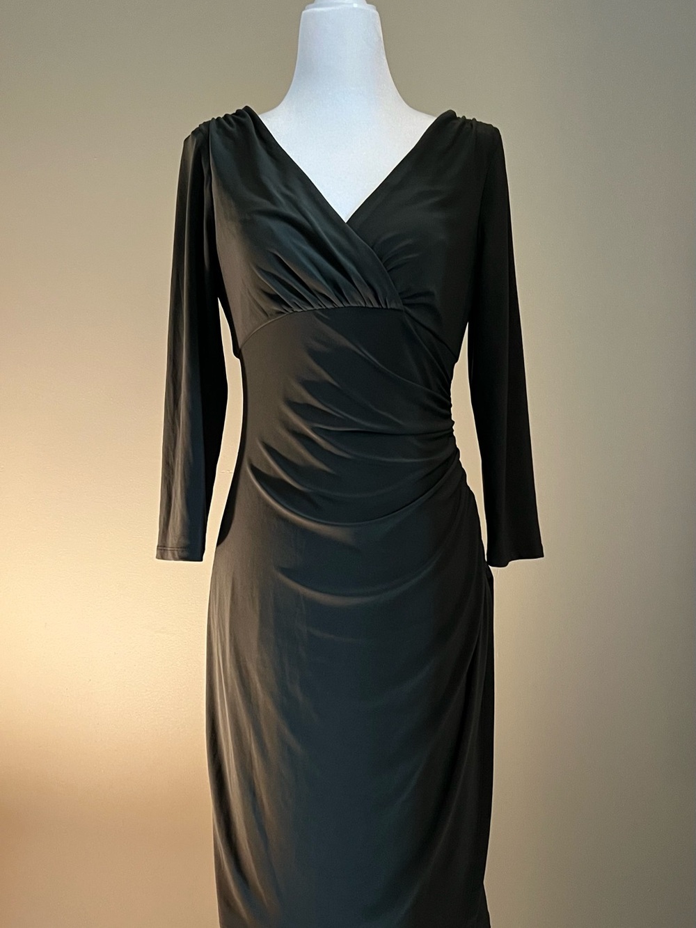 Ralph Lauren Green Long-Sleeve Wrap-Style Dress
